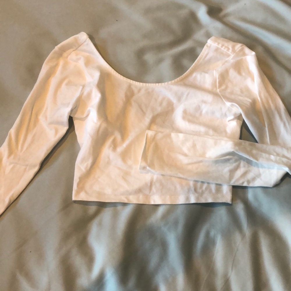 Tobi white criss cross crop top